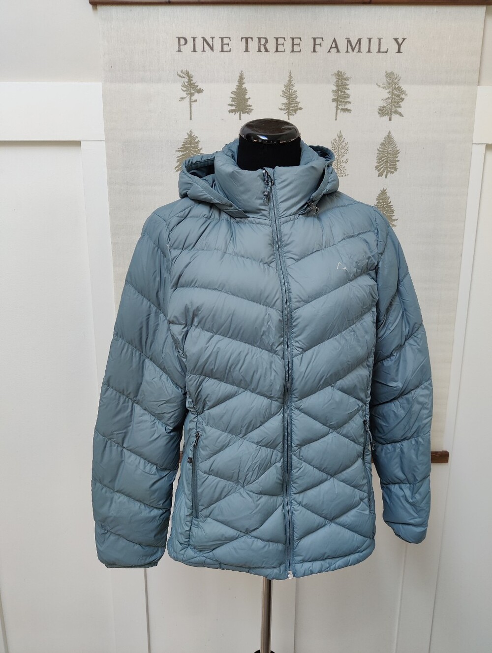 ​PARADOX Women’s Lightweight Duck Down Puffer Jacket with Hood - Blue - XL